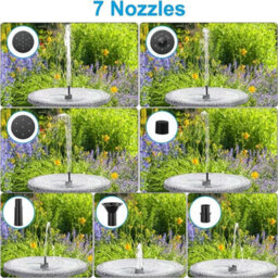 Solar Powered Water Feature Pump With 7 Nozzles Garden Fountain For Outdoor - thumbnail 5