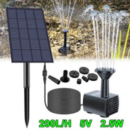 Solar Powered Water Feature Pump With 7 Nozzles Garden Fountain For Outdoor - thumbnail 4