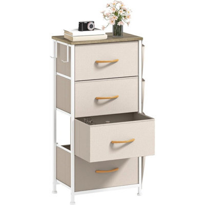 Narrow Chest Of Drawers With 4 Drawers, Fabric Chest Drawers - image 1