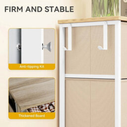 Narrow Chest Of Drawers With 4 Drawers, Fabric Chest Drawers - thumbnail 3