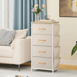 Narrow Chest Of Drawers With 4 Drawers, Fabric Chest Drawers - thumbnail 5