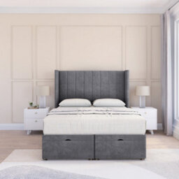 "Sloomy Falcon Armour Conistan 5Ft Ottoman Bed End Opening With Sprung Memory Mattress & 54"" Headboard-King" - thumbnail 2