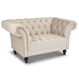 Bravich Cambridge Chesterfield Armchair - Velvet Cream - thumbnail 4
