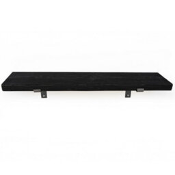 Toolty Rustic Handmade Wall Shelf, Wall Mounted, 160Cm X 14.5Cm Down Design, Black Ash, Handcrafted Vintage Style - thumbnail 2