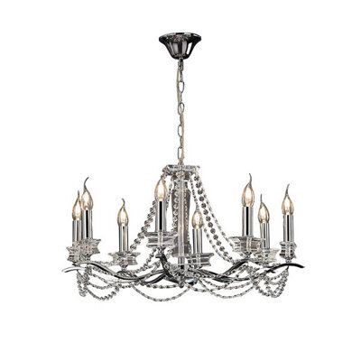 Luminosa Lighting Luminosa Nydia Pendant 8 Light E14 Polished Chrome/crystal - image 1