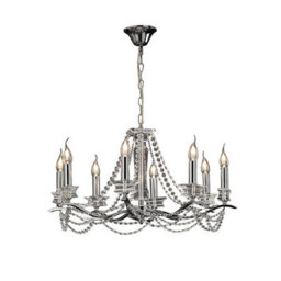 Luminosa Lighting Luminosa Nydia Pendant 8 Light E14 Polished Chrome/crystal - thumbnail 1