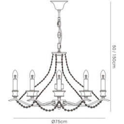 Luminosa Lighting Luminosa Nydia Pendant 8 Light E14 Polished Chrome/crystal - thumbnail 4