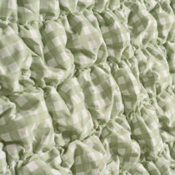 Ohs Gingham Filled Seersucker Duvet Cover Set With Pillowcase Bedding, Sage - Single - thumbnail 5