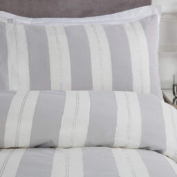 Smart Living Luxury Hotel Quality Lurex Stripe Jacquard Duvet Cover With Pillowcases - thumbnail 2
