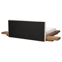 Beliani Bed With Led Boucle Zen 160 X 200 Cm (Eu King Size) Led Natural Ash Wood - thumbnail 8