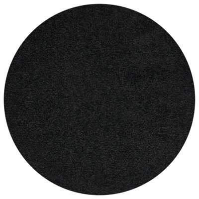 The Rugs Black Soft Plain Design Fluffy Shaggy Rugs And Runners High Pile Living Room Kitchen Hallway 380 - image 1