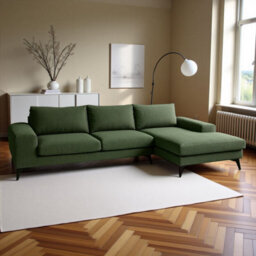 Abakus Direct Venice Corner Sofa In Forest Green Right Facing With Deep Seats And Extra-Wide Padded Arms - thumbnail 2