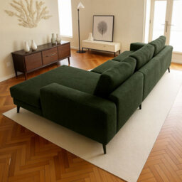 Abakus Direct Venice Corner Sofa In Forest Green Right Facing With Deep Seats And Extra-Wide Padded Arms - thumbnail 7
