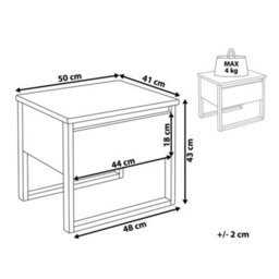 Wyld And Coco Bedside Table 50 X 41 Cm Dark Pine, 1 Drawer, Oiled Satin Finish - thumbnail 4
