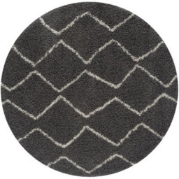 The Rugs Moroccan Shaggy Rugs And Runners Soft Fluffy Wavy Trellis Design High Pile Dark Grey And Ivory Living Room Kitchen Hallway 840 - thumbnail 1