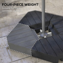 Outsunny Umbrella Weights For Offset Parasols, 80Kg Sand Or 60Kg Water Filled - thumbnail 4