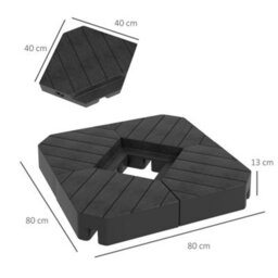 Outsunny Umbrella Weights For Offset Parasols, 80Kg Sand Or 60Kg Water Filled - thumbnail 3