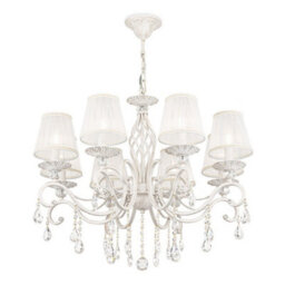 Luminosa Lighting Luminosa Grace Chandelier White With Gold & Crystal, With Shades, 8 Light, E14 - thumbnail 4