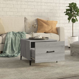 Berkfield Industrial Coffee Table With Metal Legs Grey Sonoma 50X50X40 Cm - thumbnail 3