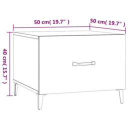Berkfield Industrial Coffee Table With Metal Legs Grey Sonoma 50X50X40 Cm - thumbnail 9