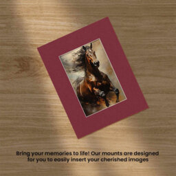 "Ak Frames Burgundy 9X7"" Picture Mount To Fit 6X4"" Aperture Size - Mount Board Only (No Frame Included)" - thumbnail 5
