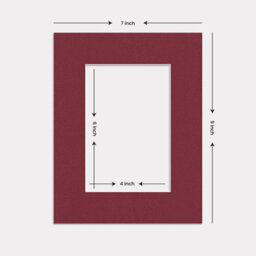 "Ak Frames Burgundy 9X7"" Picture Mount To Fit 6X4"" Aperture Size - Mount Board Only (No Frame Included)" - thumbnail 2