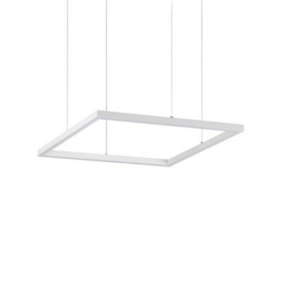 Ideal Lux Luminosa Oracle Slim Non Dim Decorative Square Integrated Pendant Light White, 3000K, 33W - image 1