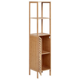 Beliani Shelving Unit Owasso Bamboo Wood Light Brown - thumbnail 5