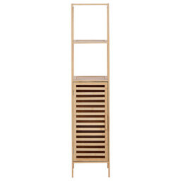 Beliani Shelving Unit Owasso Bamboo Wood Light Brown - thumbnail 4