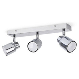 Valuelights Benton Chrome 3 Way Bar Ip44 Bathroom Ceiling Spotlight And Cool Bulbs - thumbnail 6