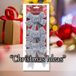 Tinsel Bows Christmas Decoration X 3 10Cm X 13Cm X 3Cm Silver - thumbnail 5