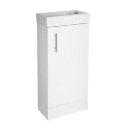 FNX Bathrooms Bubly Bathrooms™ 400mm Compact Cloakroom Storage Bathroom Vanity Unit & Ceramic Basin Sink - thumbnail 3