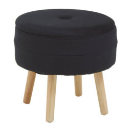 Orsina Stylish Black Velvet Stool, Durable Kitchen Bar Stool For Bedroom, Versatile Design Bar Stool For Guests - thumbnail 3