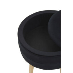 Orsina Stylish Black Velvet Stool, Durable Kitchen Bar Stool For Bedroom, Versatile Design Bar Stool For Guests - thumbnail 7
