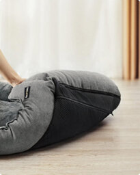 Songmics Dog Bed, Linen-Look Pet Bed, Dog Sofa Bed With Raised Edges, Non-Slip Bottom, Removable Washable Cover, L, Light Grey - thumbnail 5