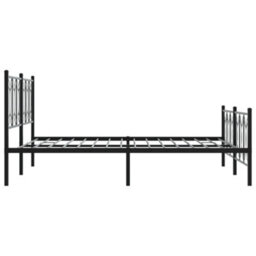 Berkfield Metal Bed Frame Without Mattress With Footboard Black 150X200Cm - thumbnail 5