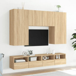 Walplus Tv Wall Cabinet Sonoma Oak 80X30X30 Cm Engineered Wood - thumbnail 4