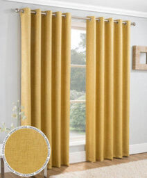 Enhanced Living Vogue Ochre 90 X 90 Inch (229X229Cm) Eyelet Thermal Noise Reducing Dim Out Curtains (Pair)