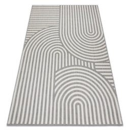 RugsX Sisal Flat String Rug 49376637 Circles Stripes Gray Cream 80X150 Cm - thumbnail 4