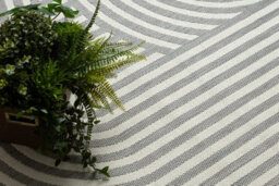 RugsX Sisal Flat String Rug 49376637 Circles Stripes Gray Cream 80X150 Cm - thumbnail 5