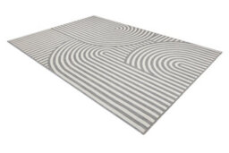 RugsX Sisal Flat String Rug 49376637 Circles Stripes Gray Cream 80X150 Cm - thumbnail 3