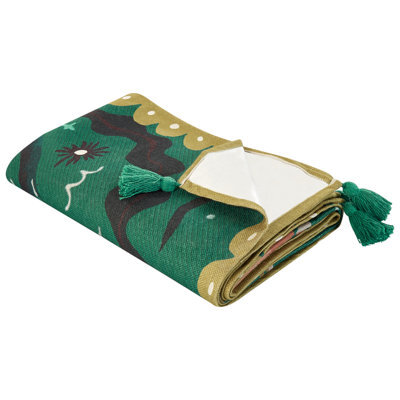 Beliani Picnic Blanket Tuziani 200 X 200 Cm Green - image 1