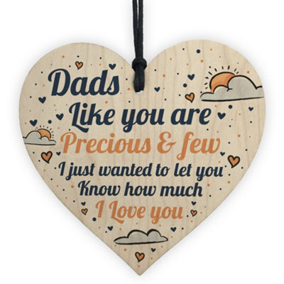 Red Ocean Cute Fathers Day Gift For Dad Wooden Heart Birthday Gift For Dad From Daughter Son - image 1