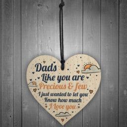 Red Ocean Cute Fathers Day Gift For Dad Wooden Heart Birthday Gift For Dad From Daughter Son - thumbnail 2