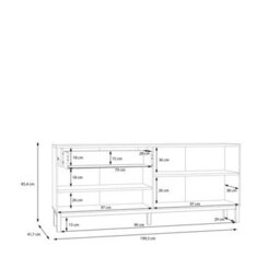 Wyld Haus Sofia Light Grey And Oak Wood Sideboard 4 Doors 1 Drawer Wide - thumbnail 8
