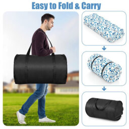 Costway Small Double Japanese Tatami Mat Floor Futon Mattress 190 X 120 X 10 Cm-Blue - thumbnail 4