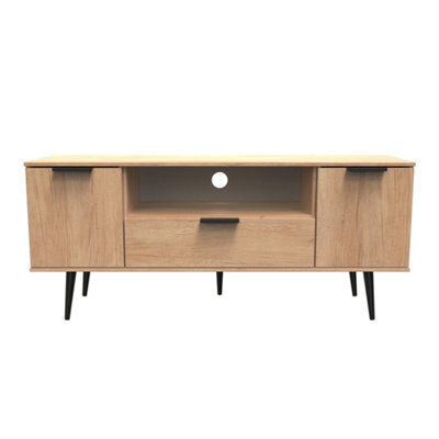 Fuji 2 Door 1 Drawer Wide Tv Unit In Nebraska Oak (Ready Assembled) - image 1