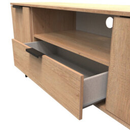 Fuji 2 Door 1 Drawer Wide Tv Unit In Nebraska Oak (Ready Assembled) - thumbnail 5
