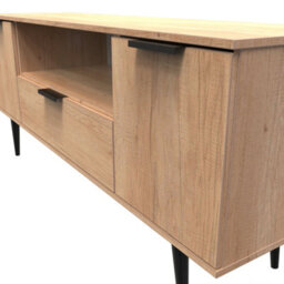 Fuji 2 Door 1 Drawer Wide Tv Unit In Nebraska Oak (Ready Assembled) - thumbnail 4