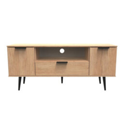 Fuji 2 Door 1 Drawer Wide Tv Unit In Nebraska Oak (Ready Assembled) - thumbnail 1